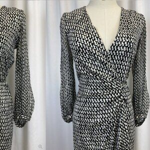 Diane von Furstenberg black-and-white wrapdress